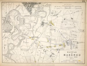 Carte de la bataille de Marengo, publiée par William Blackwood and Sons, Édimbourg et Londres, 1848